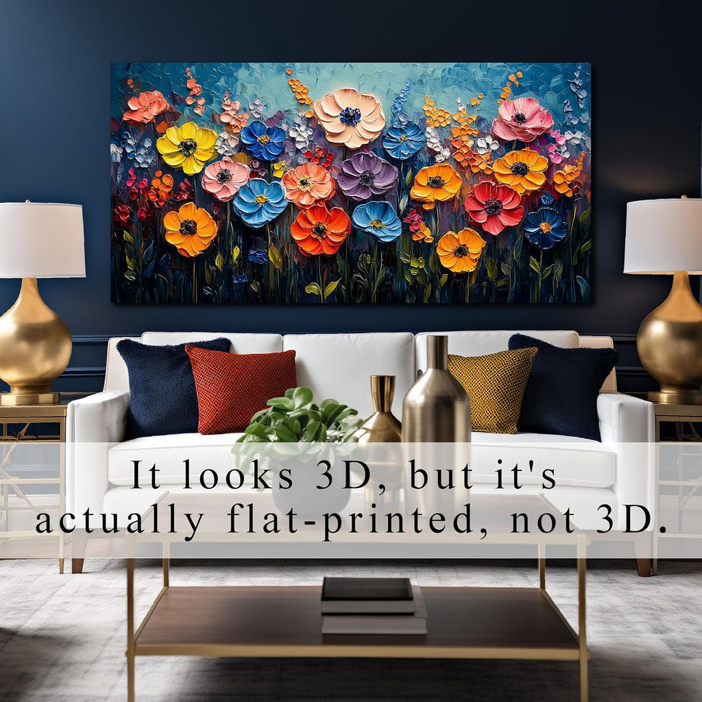Flower Pictures Wall Decor Bedroom Large Colorful Wall Art for Living Room Floral Home Office Apartment Decor 29 x 58 Inch
