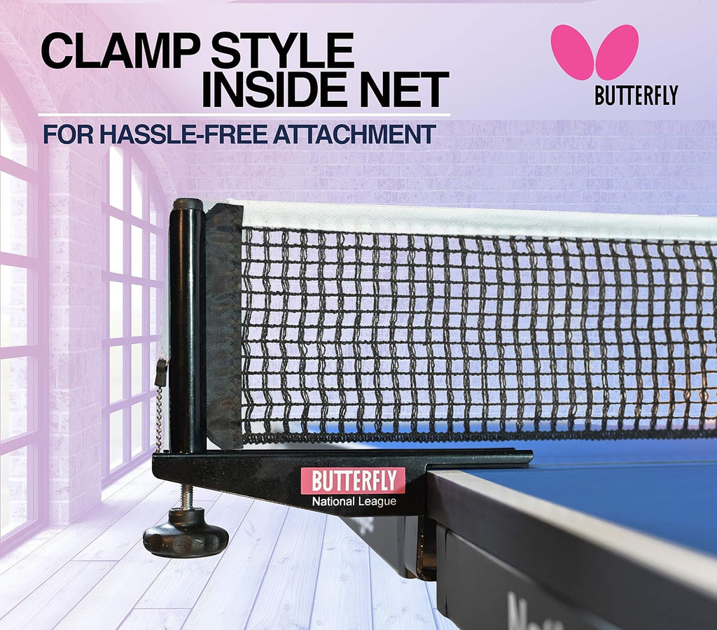 Butterfly National League 25 Table Tennis Table | 10 Minute Quick Assembly Ping Pong Table | 25mm Indoor Top | Tournament Grade