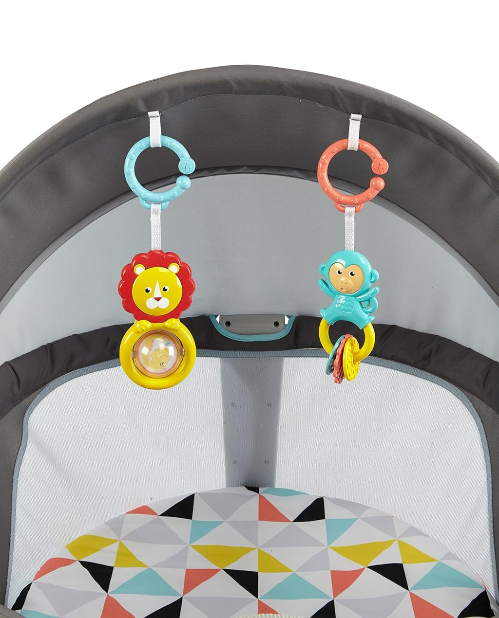 Fisher-Price Portable Bassinet On-The-Go Baby Dome, Travel Play Space with Developmental Newborn Toys & Canopy, Windmill