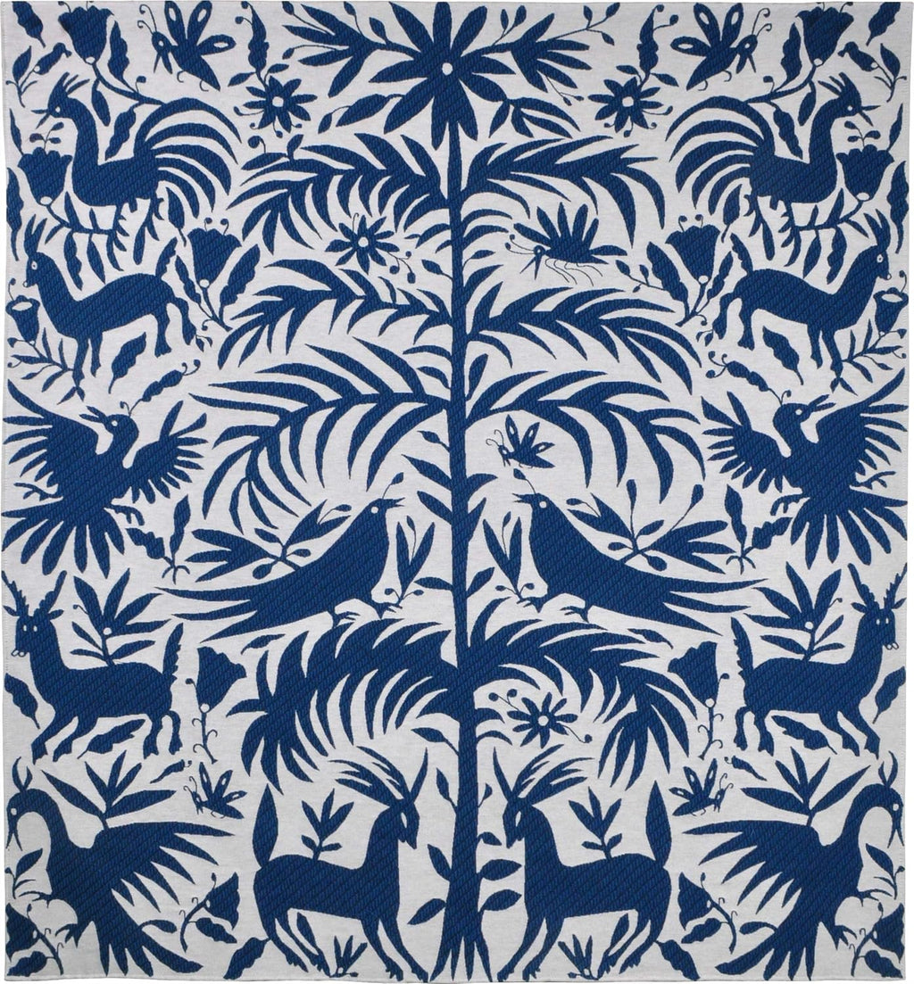 Otomi Royal | Woven Tapestry Wall Art Hanging | Traditional Mexican Silhouette Nature Artwork | 100% Cotton USA Size 58x53