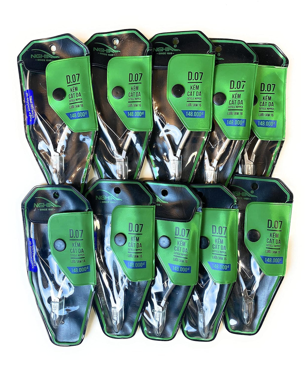 10pack Nghia Stainless Steel Cuticle Nipper C-07 (Previously D-07) Jaw 16