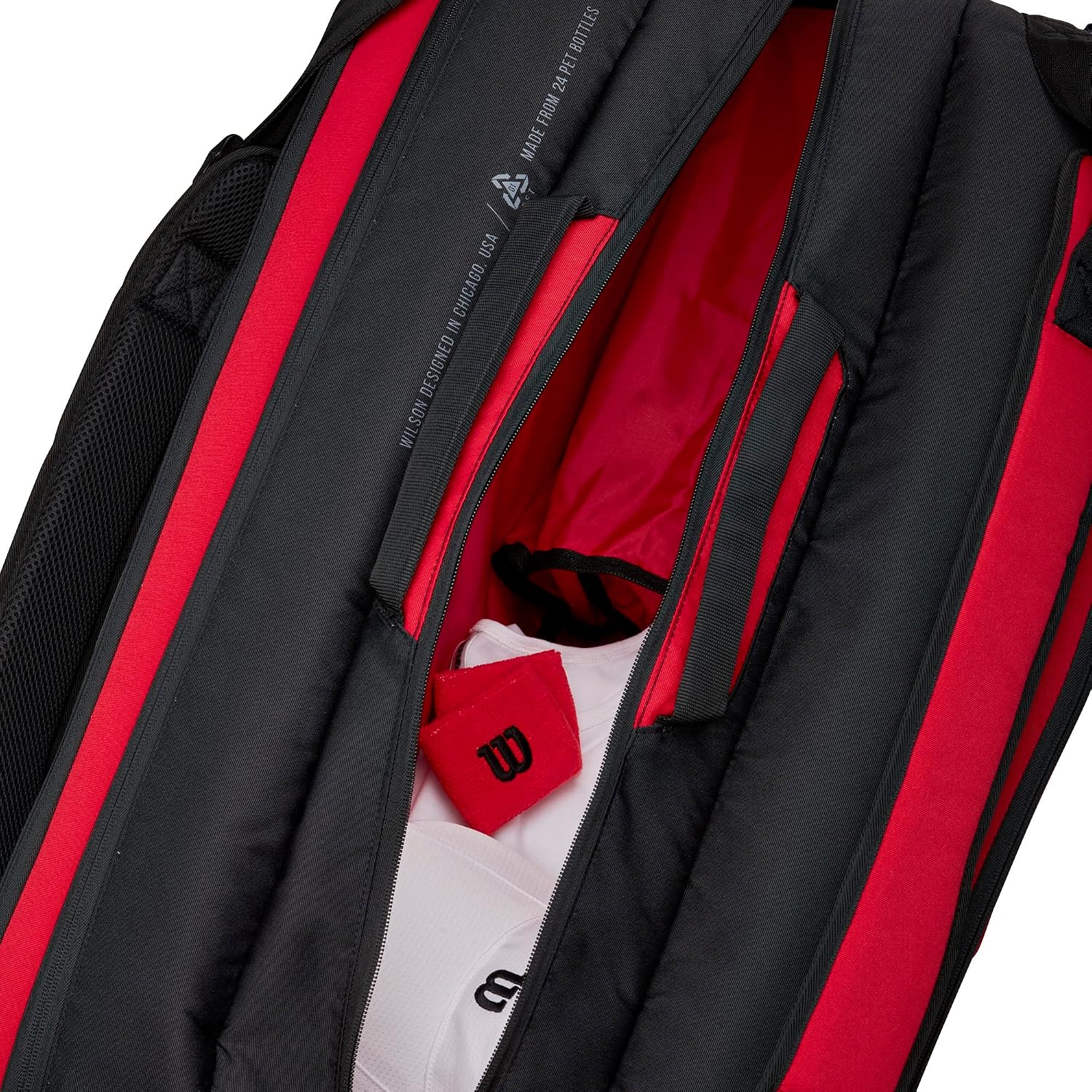 Wilson Clash V2 Super Tour Tennis Racket Bag - Red/Black, Holds up to 15 Rackets