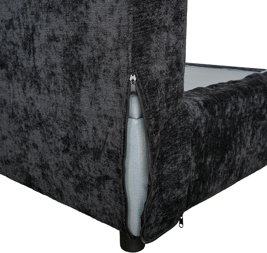 WJShome Cloud Couch Modular Sectional Sofa,67' L Shaped Couch, Convertible Wide Seater, 2 Seater+Ottoman for Living Room Set,Covers Washable&Replaceable,Black