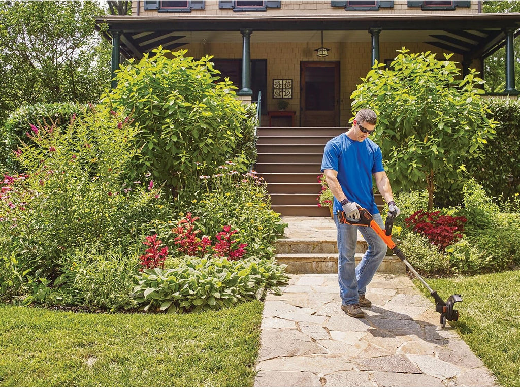 BLACK+DECKER 20V MAX Cordless String Trimmer and Edger, 12 Inch Weed Eater, 2-Speed Control Weed Wacker, 2 Batteries, Charger and Spool Included (LSTE525)
