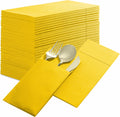Disposable Linen-Feel Dinner Napkins with Built-in Flatware Pocket, 500-Pack YELLOW Prefolded Cloth Like Paper Napkins For Dinner, Wedding Or Party