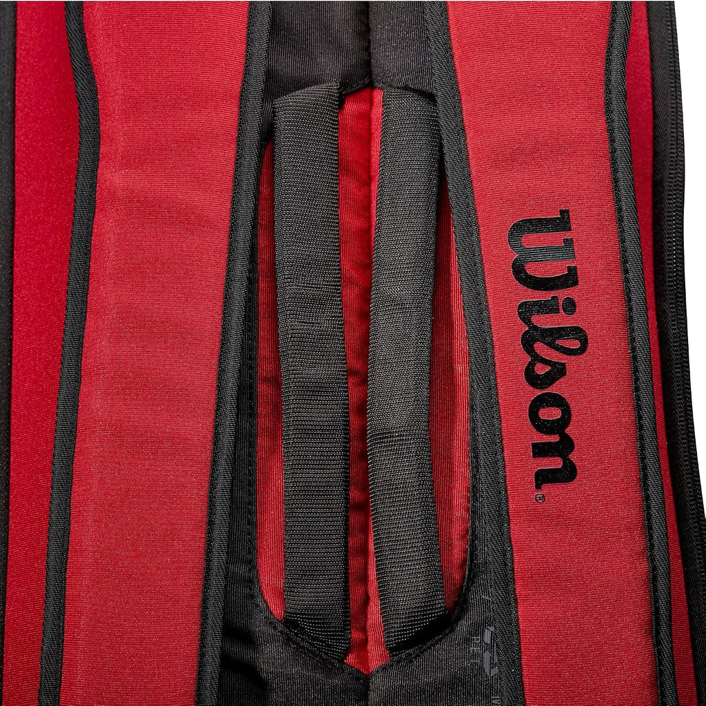 Wilson Clash V2 Super Tour Tennis Racket Bag - Red/Black, Holds up to 6 Rackets