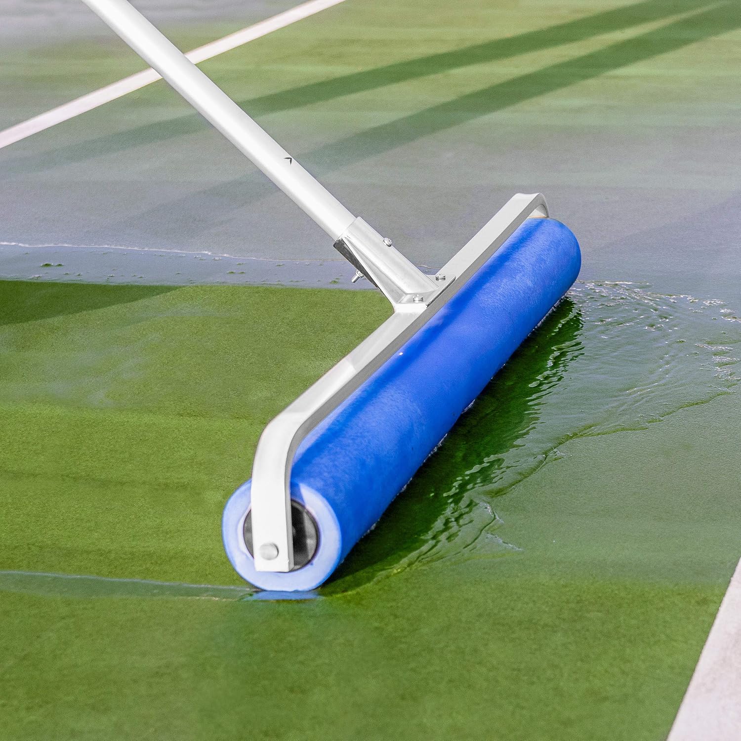 Vermont Rol-Dri Tennis Court Roller Squeegee - Blue PVA & PU Foam Tennis Squeegee | Lightweight with Exceptional Court Coverage | 36in Sweep Tennis Brush | Quick Clearing