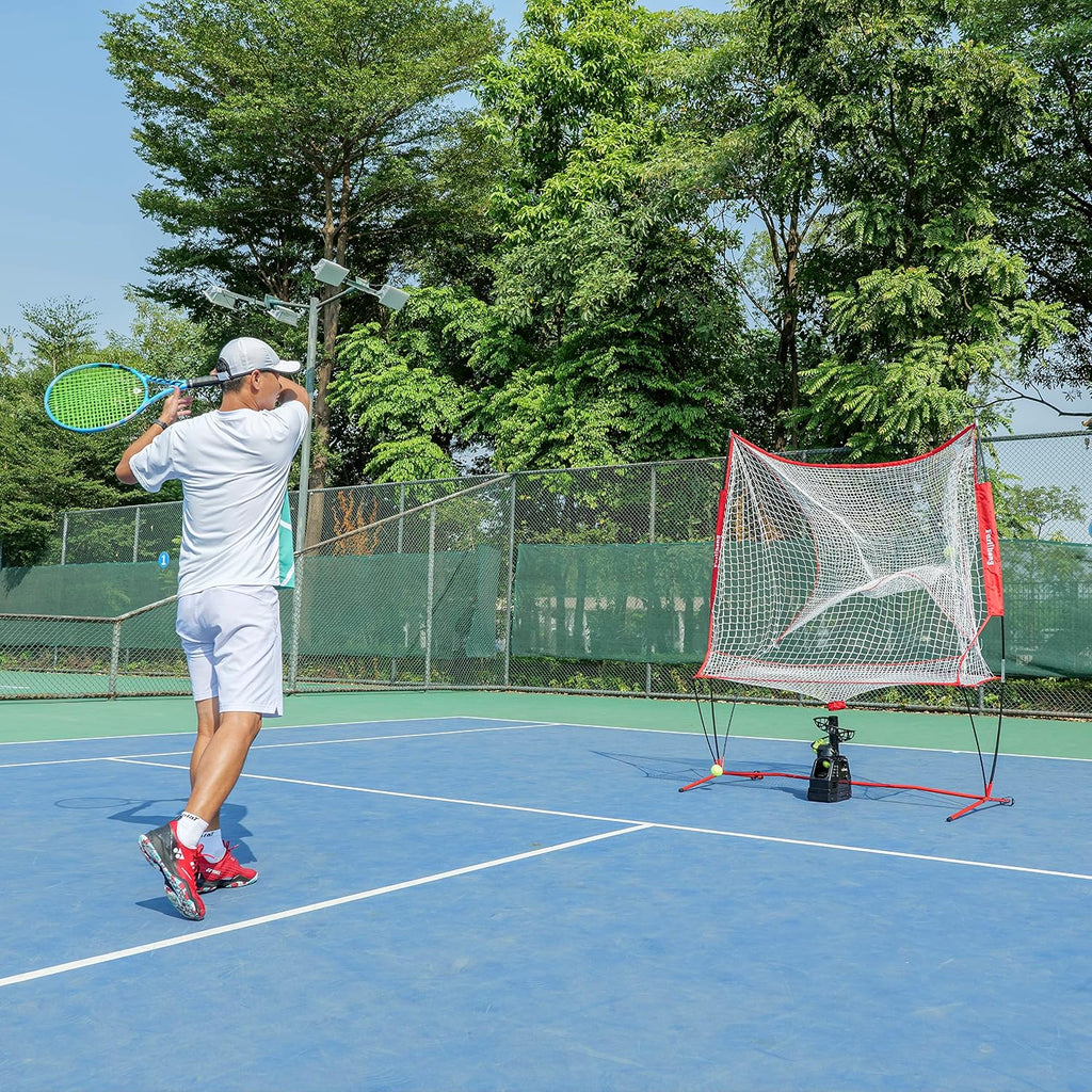 Furlihong 680NT 2 in 1 Tennis Ball & Baseball Training Machine and Net Combo, Ball Recycling System, Includes 680BH and NT01
