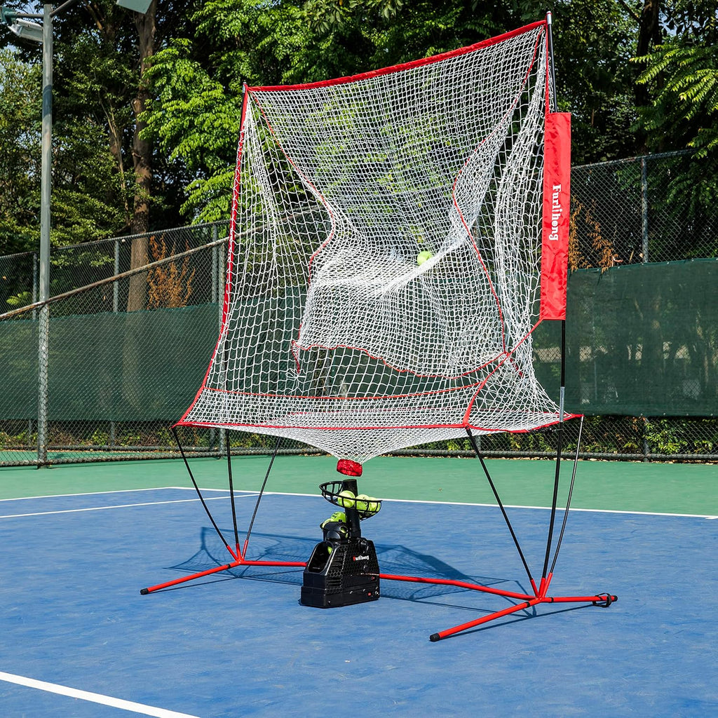 Furlihong 680NT 2 in 1 Tennis Ball & Baseball Training Machine and Net Combo, Ball Recycling System, Includes 680BH and NT01