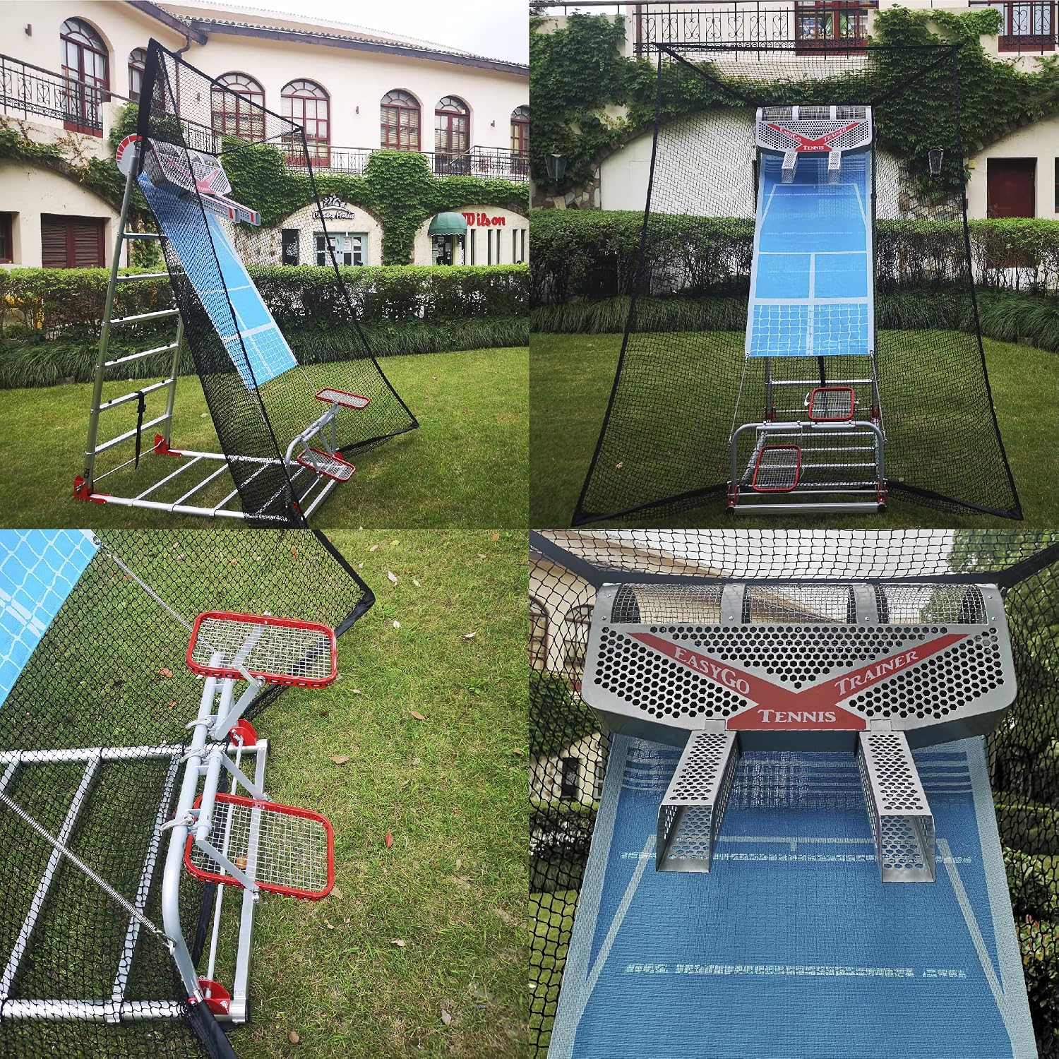 EasyGo Product Tennis Trainer – Professional Practice Training Equipment – Real Workout – Ball Drops from Random Holes so Never The Same-Patented
